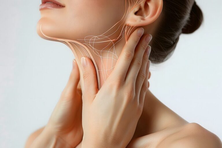 Gentle massage on the side of the neck may help support healthy lymph flow and drainage.